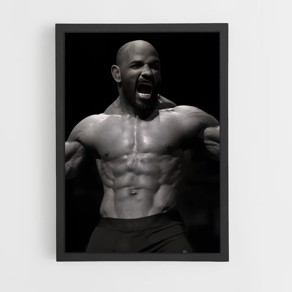 Poster Guerrier au Barbe – affiche MMA (vue 2)